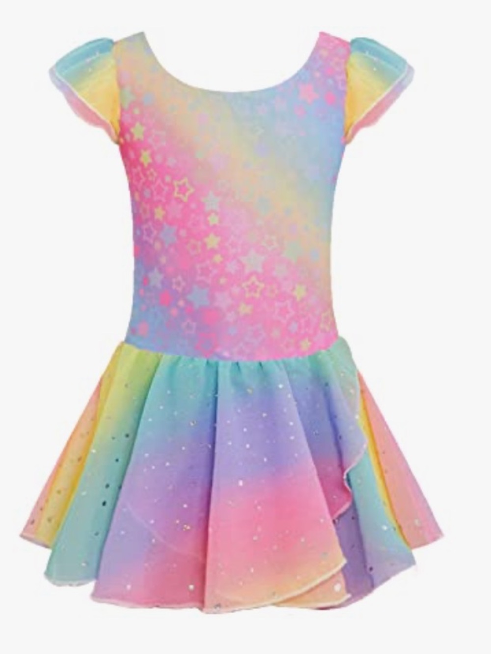 Arshiner Girls Ruffle Sleeve Ballet Dance Dress Tutu Skirted Leotard size 160